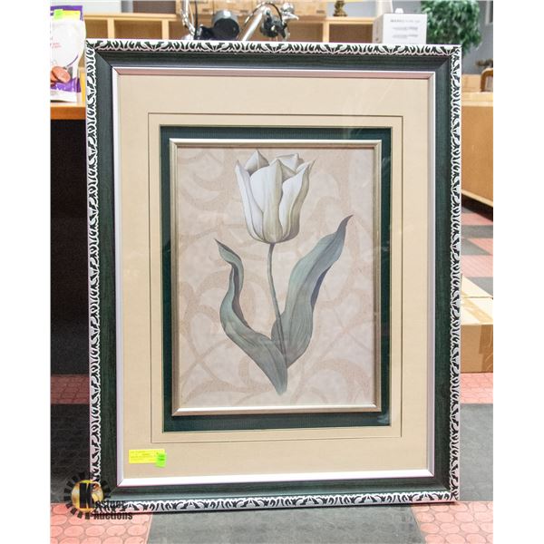PRINT W. SILVER FRAME, 28” X 34”, LTD ED, TULIP.