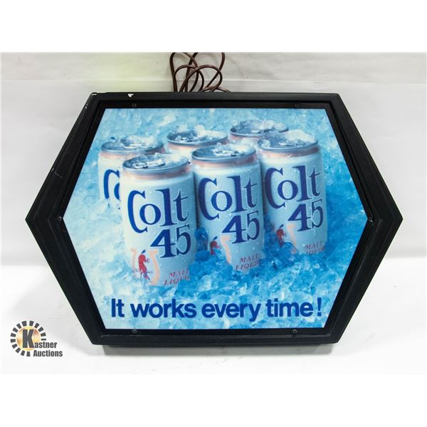 COLT 45 LIGHT UP BEER SIGN WORKS