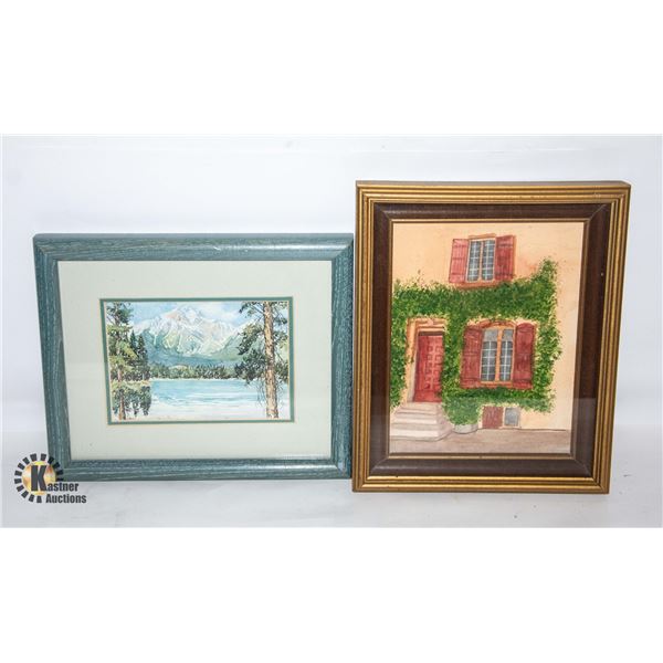 2 FRAMED WATERCOLORS. ESTATE
