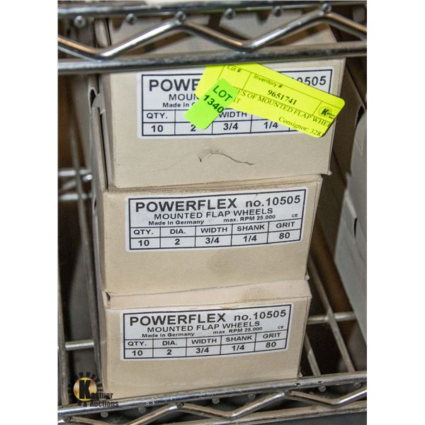 6 CASES OF MOUNTED FLAP WHEELS 80 GRIT