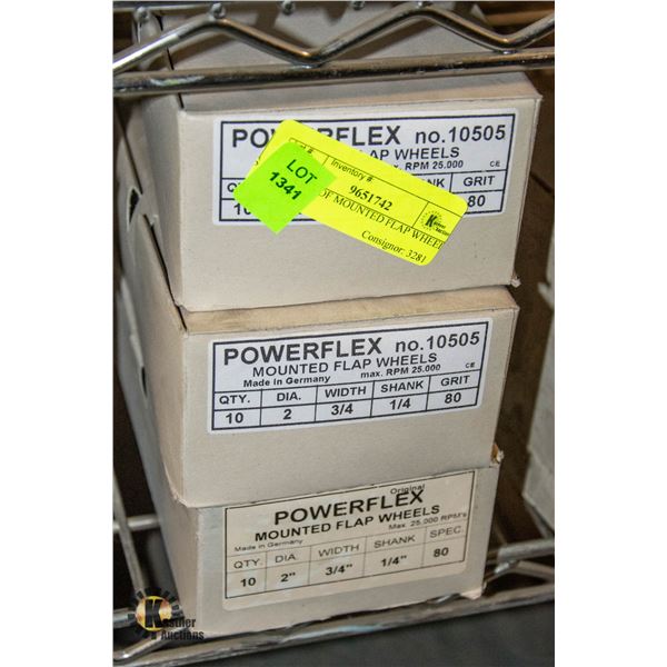 6 CASES OF MOUNTED FLAP WHEELS 80 GRIT