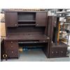 Image 1 : LOT OF BROWN DESKS AND HUTCHS