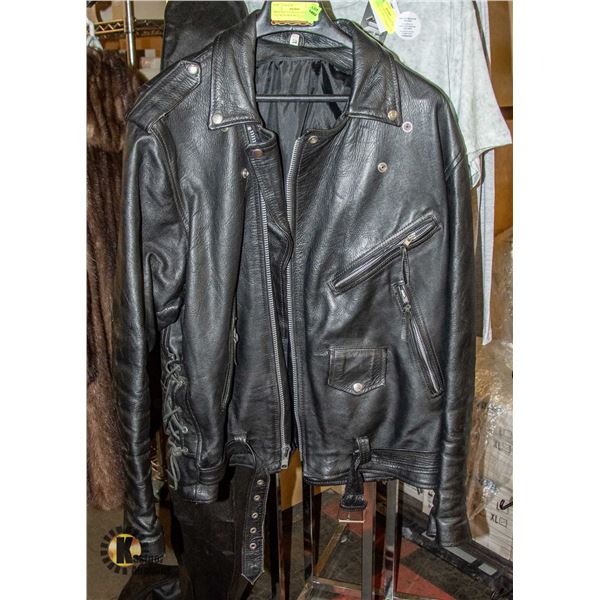 MENS SIZE 50 (XL) GENUINE LEATHERS MOTORCYCLE