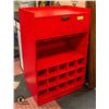 Image 1 : ROLLING WINE BAR CABINET RED WITH DRAWER