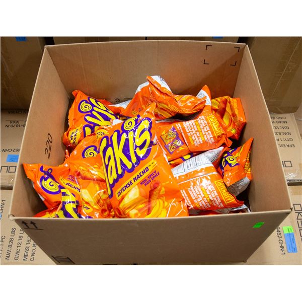 BOX OF TAKIS NACHO ROLLED CHIPS VARIOUS BB DATES