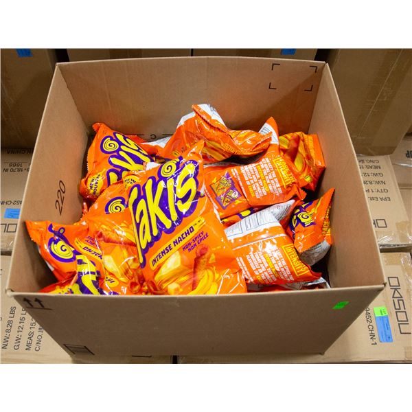 BOX OF TAKIS NACHO ROLLED CHIPS VARIOUS BB DATES