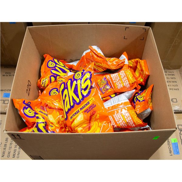 BOX OF TAKIS NACHO ROLLED CHIPS VARIOUS BB DATES