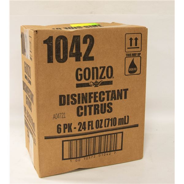 CASE OF GONZO CITRUS DISINFECTANT 6PK X 710ML