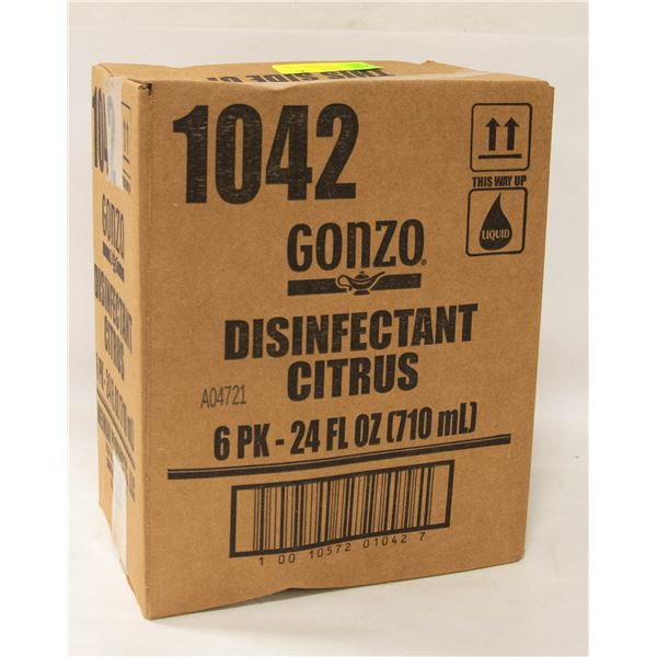 CASE OF GONZO CITRUS DISINFECTANT 6PK X 710ML