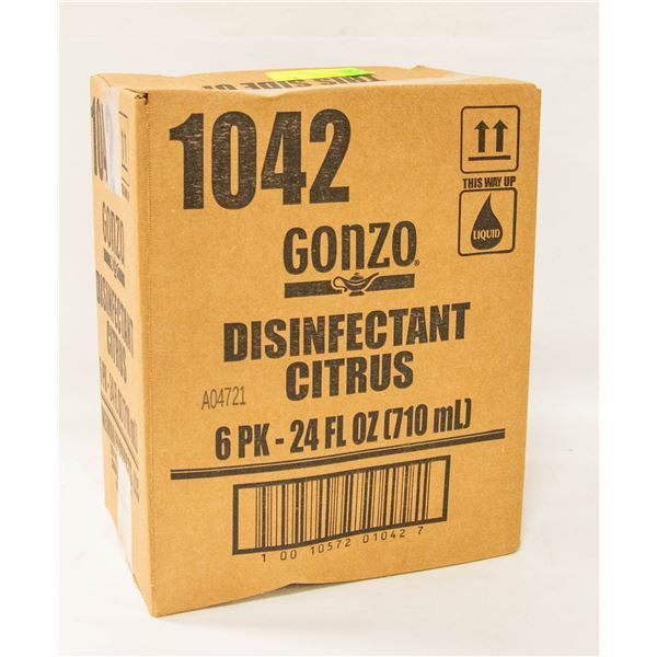 CASE OF GONZO CITRUS DISINFECTANT 6PK X 710ML