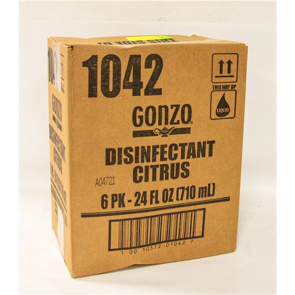 CASE OF GONZO CITRUS DISINFECTANT 6PK X 710ML