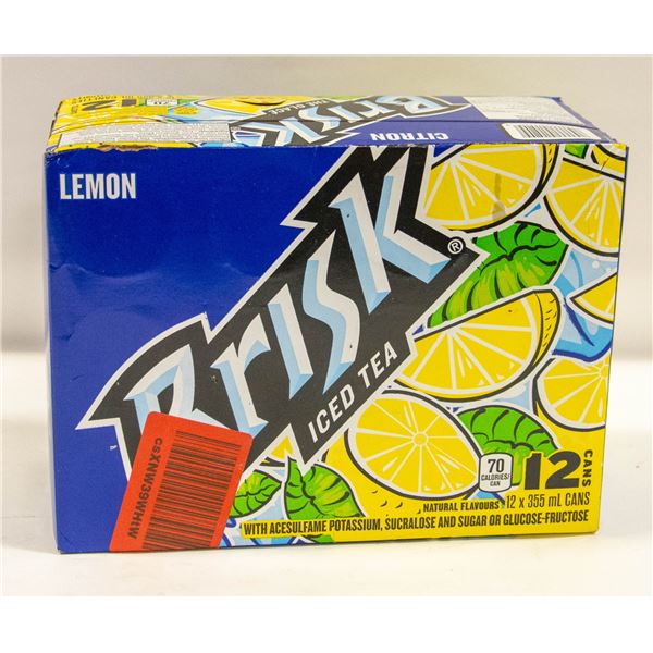 CASE OF 12 LEMON BRISK ICED TEA - 355ML PER CAN