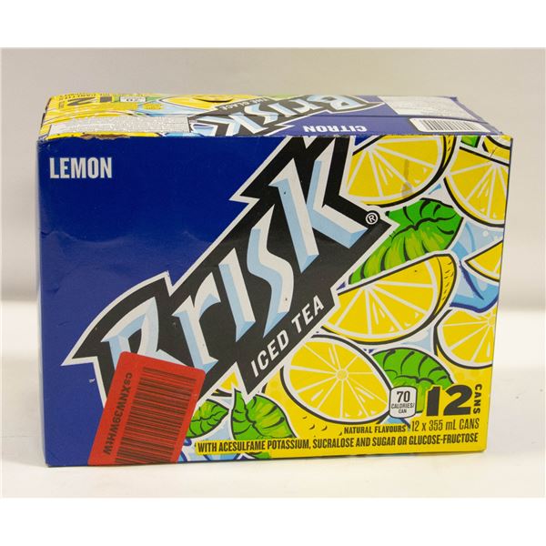 CASE OF 12 LEMON BRISK ICED TEA - 355ML PER CAN