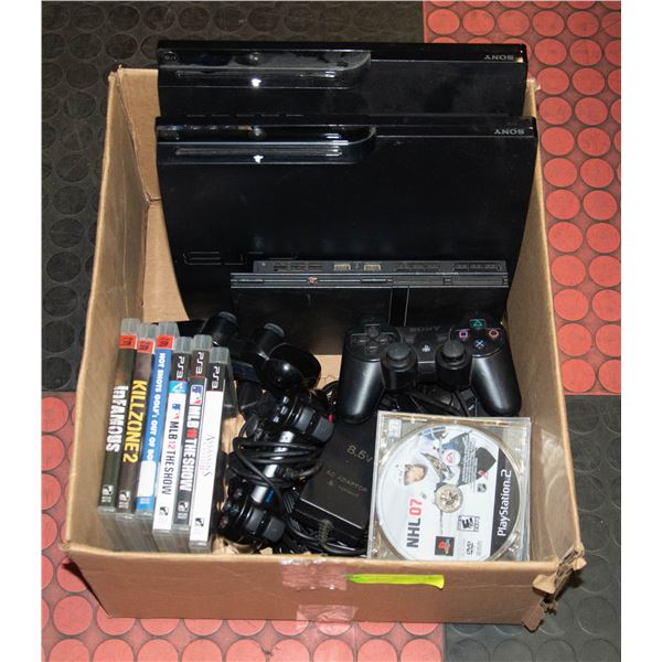 LARGE PS2, PS3 CONSOLE, GAMES, CONTROLLER LOT