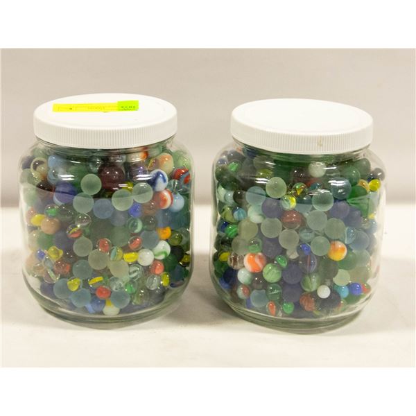 TWO LARGE JARS OF MARBLES