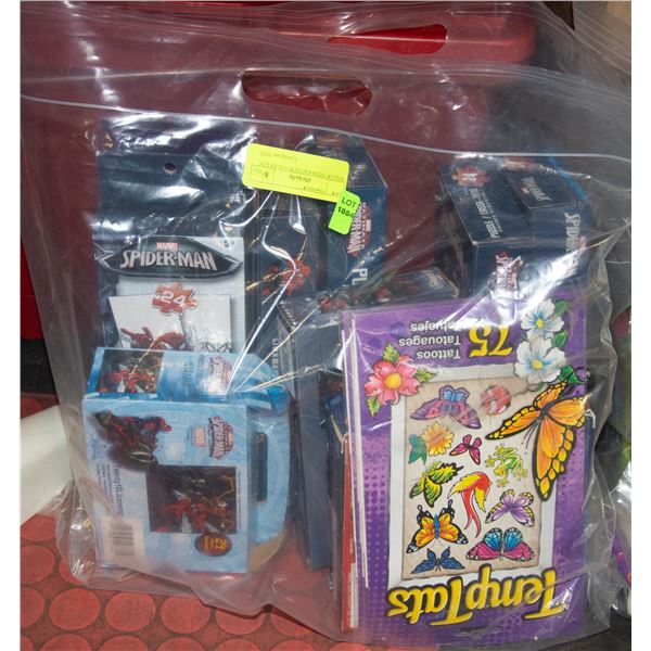 BAG OF SPIDERMAN PUZZLES ETC