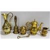 Image 1 : 6 SMALL BRASS DECOR ITEMS: BELL, POT/JUG,
