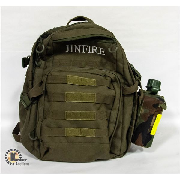 MILITARY BACKPACK WITH ATTACHED CANTEEN-ESTATE