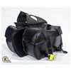 Image 1 : BLACK LEATHER MOTORCYCLE SADDLEBAGS-ESTATE