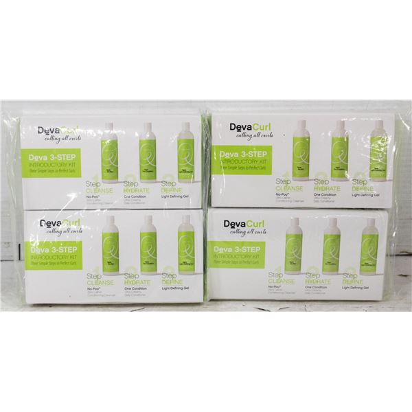 4 PACK DEVA CURL 3 STEP INTRODUCTORY KIT - CLEANSE