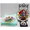 Image 1 : BUNDLE OF COLLECTIBLE DECOR PLATES W/METAL STAND