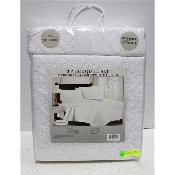 NEW 3PIECE KING QUILT SET