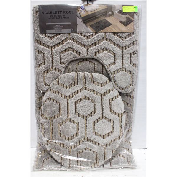 SCARLET ROSE 3 PIECE BATH MAT SET