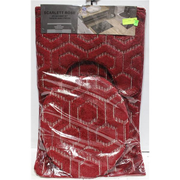 SCARLET ROSE 3 PIECE BATH MAT SET