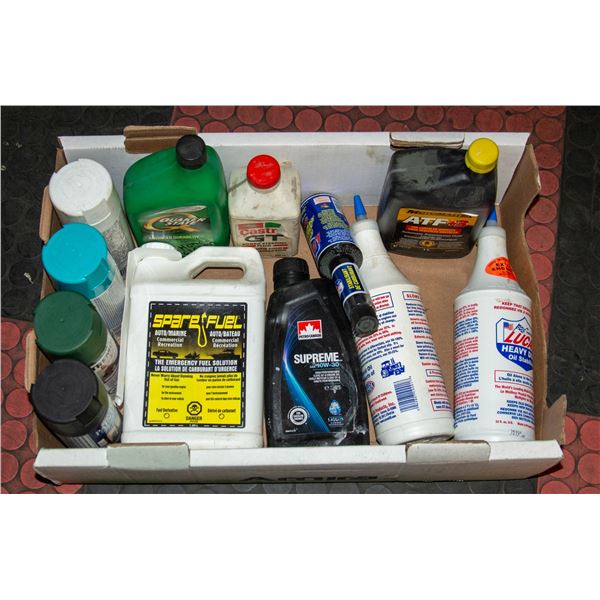 LOT OF VARIOUS VEHICLE LUBES & CHEMICALS