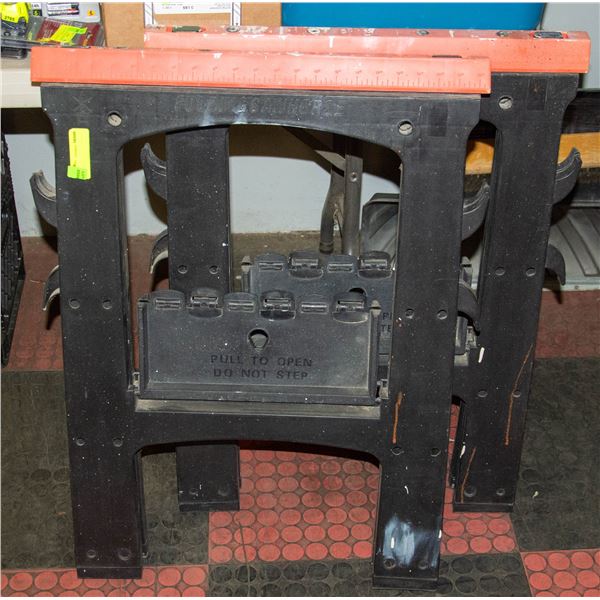PAIR OF FOLDING PLASTIC SAW HORSES