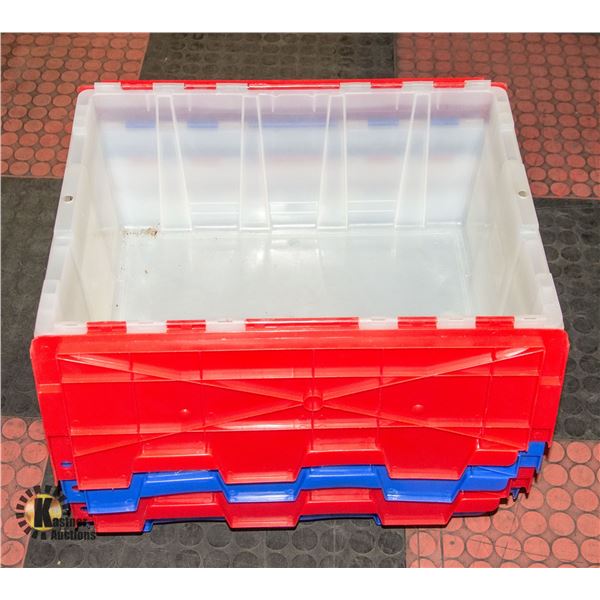 LOT OF PUZZLE LID STORAGE BINS