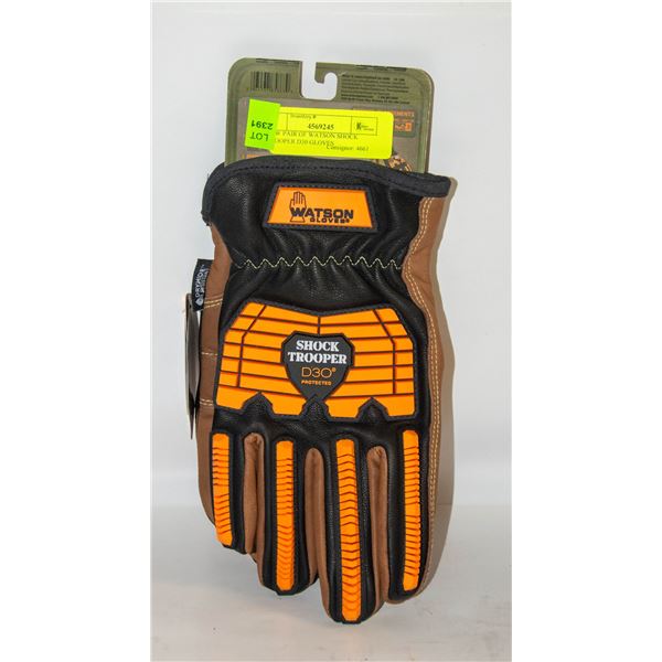 NEW PAIR OF WATSON SHOCK TROOPER D30 GLOVES