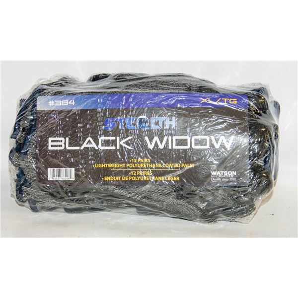 NEW 12 PAIRS OF STEALTH BLACK WIDOW GLOVES