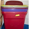 Image 1 : 5 STERLITE STORAGE TOTES. 3 LIDS