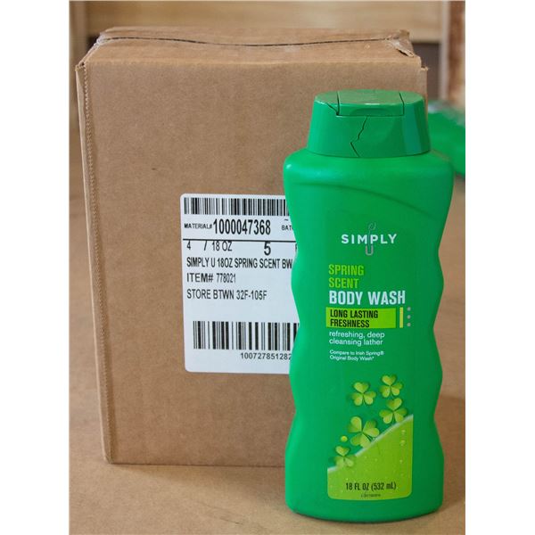 NEW CASE OF SIMPLY U SPRING SCENT BODY WASH