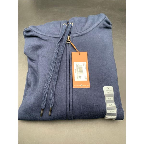 Denver Hayes Navy Zip-up Hooded Sweater (M)