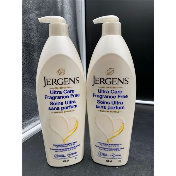 Jergens Ultra Care Fragrance Free Oil Infused 24 Hour Moisturizer (2 x 620ml)