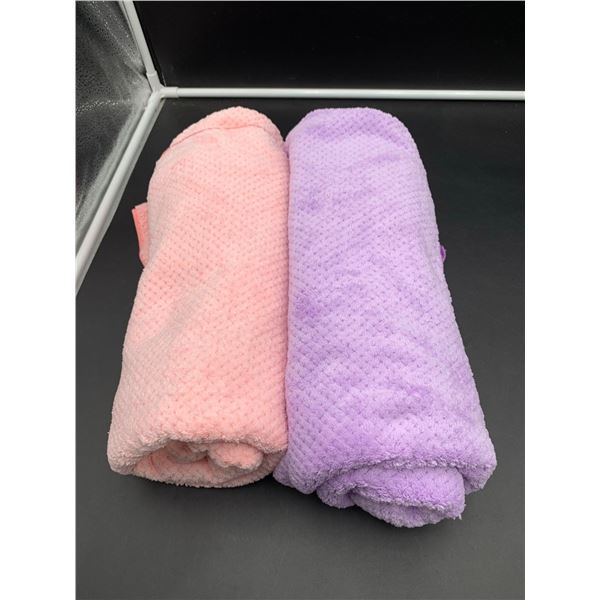 2 30in x 60in Minky Blankets