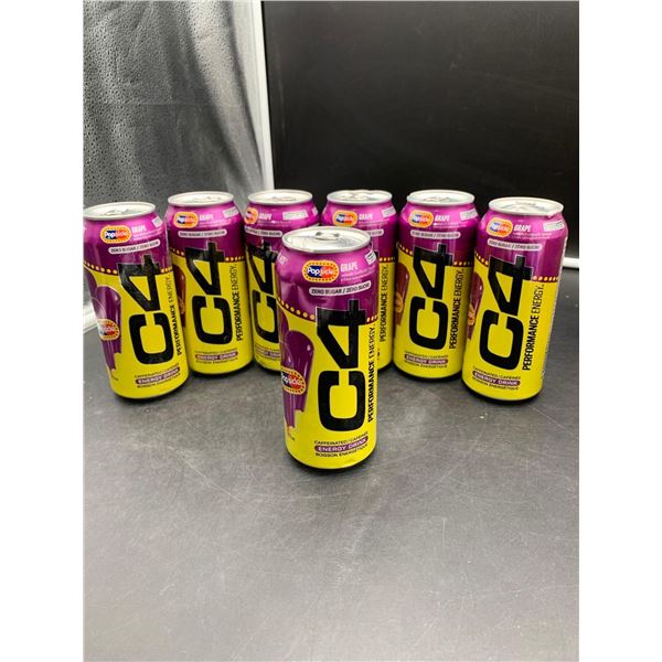 C4 Zero Sugar Popsicle Grape Caffeinated Energy Drink (7 x 473ml)