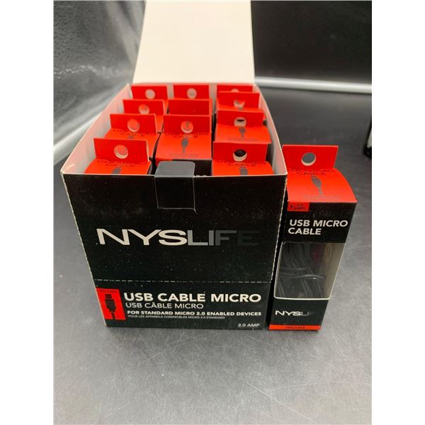 Nyslif USB Cable Micro for Standard Micro 2.0 Enabled Devices (12ct)