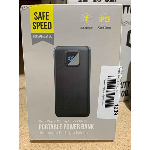 Block Digital Display Quick Charge Portable Power Bank Ultra Bright Flashlight Edition