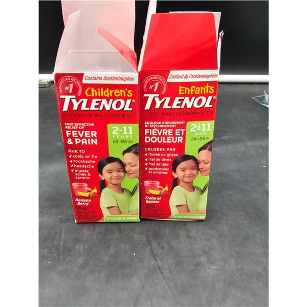 Children's Tylenol Fever & Pain (ages 2-11) 2 x 100ml)