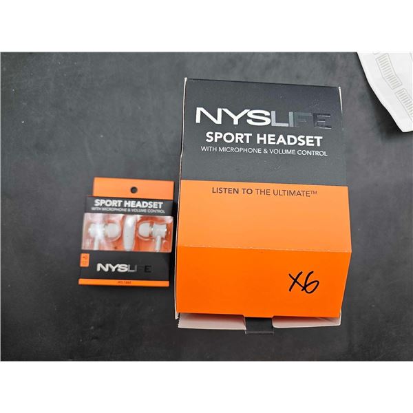 Nyslife Sport Headset with Microphone & Volume Control (16ct)