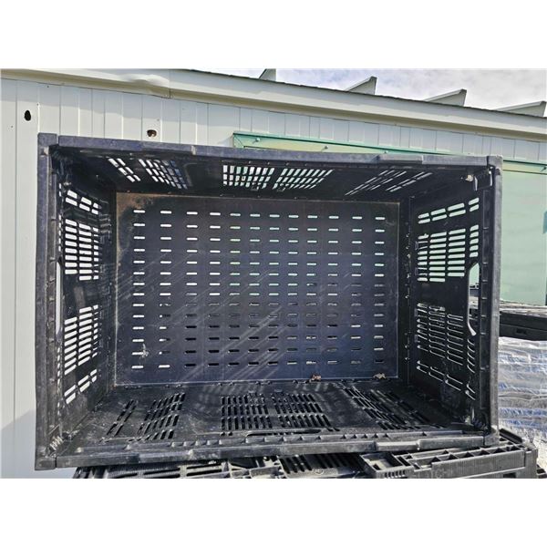 Heavy Duty Black Folding Tote - 24"T x 12"W x 12"D - Folds Flat for Storage - 1 Per Lot