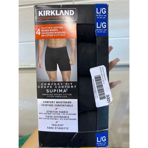 Kirkland signature mens boxer briefs underwear, size large. Pack of 4