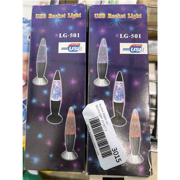 Lot of 2 USB powered rocket shaped night lights