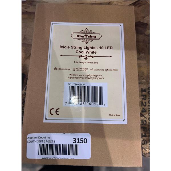 Icicle String Lights 10 LED Cool White