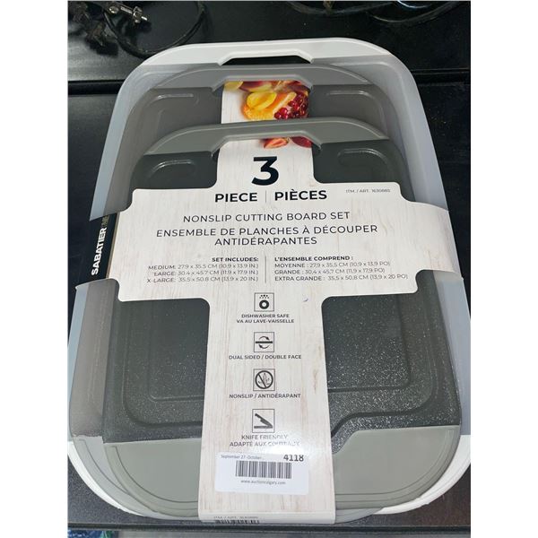 SABATIER 3 PIECE NON SLIP CUTTING BOARD SET