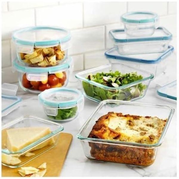 Snapware Pure Pyrex 18-Piece Glass Food Storage Set, Clear