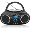 Image 1 : Portable CD Player Boombox with FM Stereo Radio,Bluetooth Wireless,CD-R/CD-RW/MP3/WMA Playback,USB M